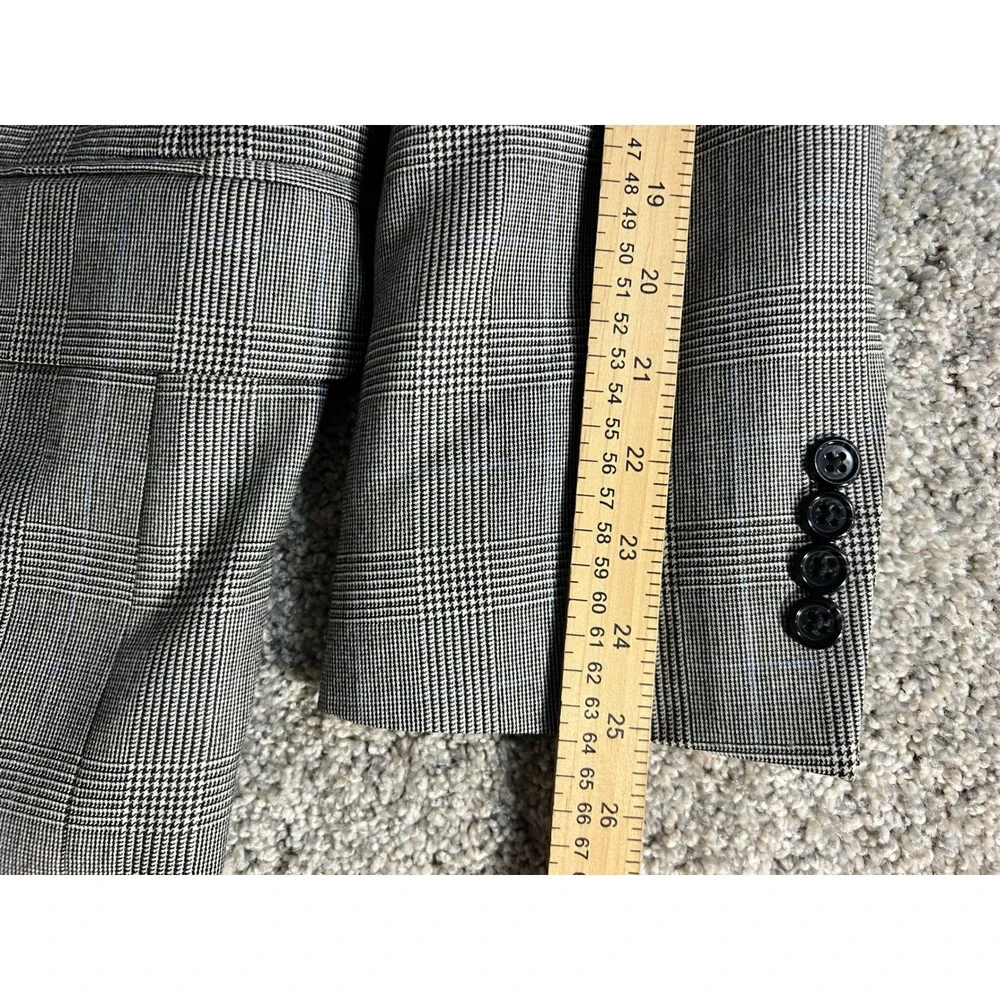 Jos. A. Bank Signature Collection Mens 44R Grey Glen Plaid 100% Wool Blazer Coat